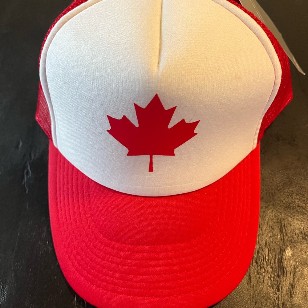 Red and White Maple Leaf Trucker Hat